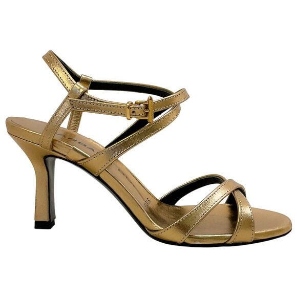 Barbara Bui Gold Strappy Criss Cross Sandals - Picture 2 of 9